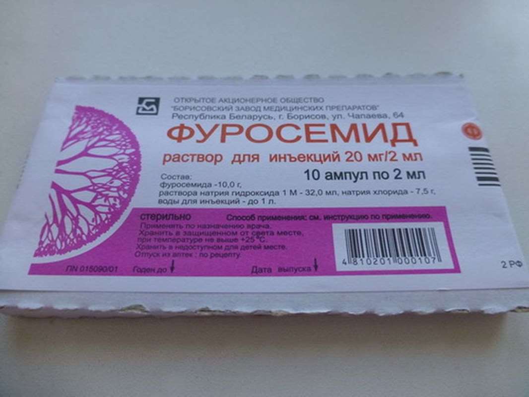 Furosemide (Furosemidum) injection 20mg 10 vials, 2ml per ampul 